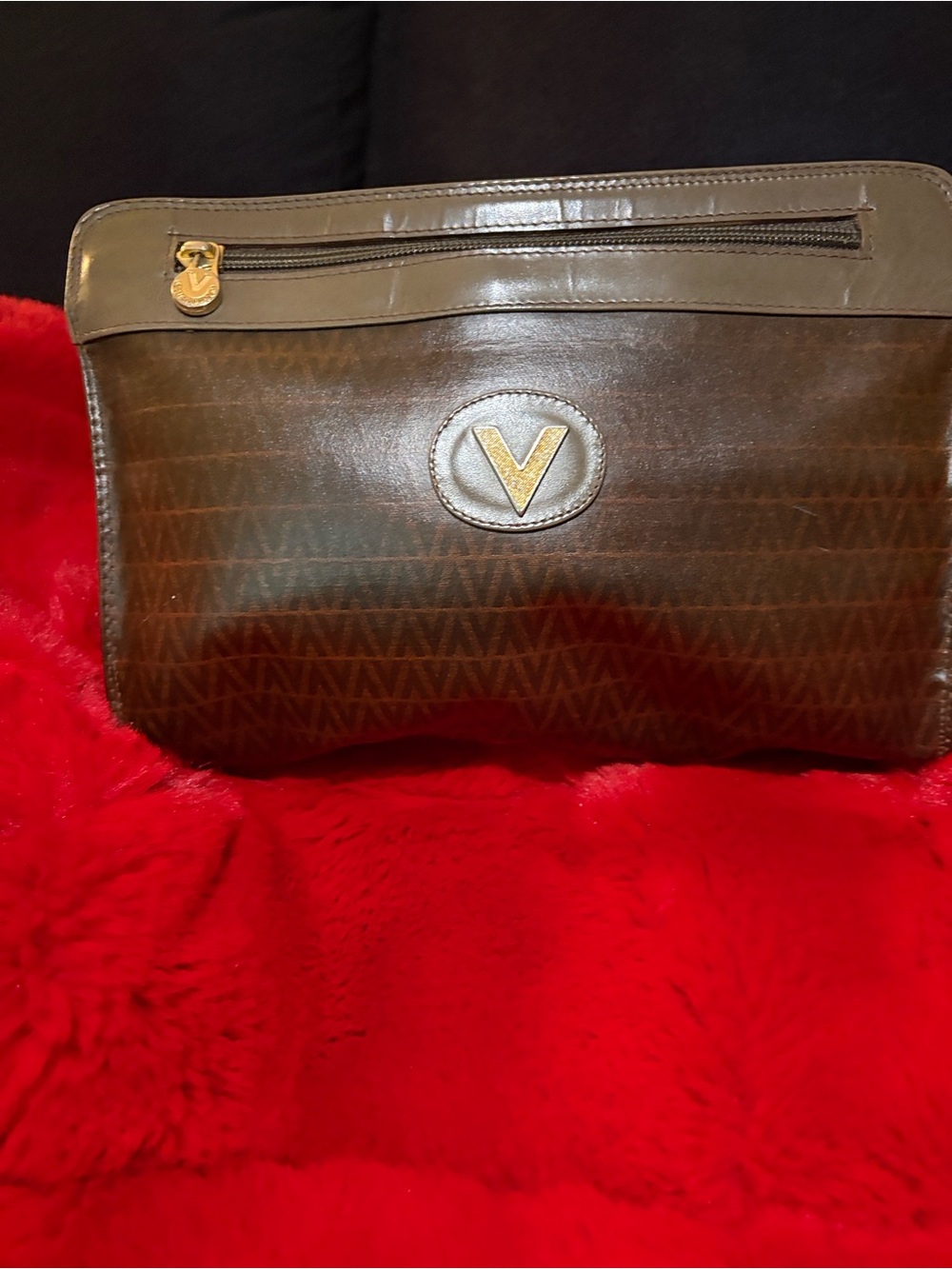 Vintage brown monogram Mario Valentino  Brown Women's Clutch Bag